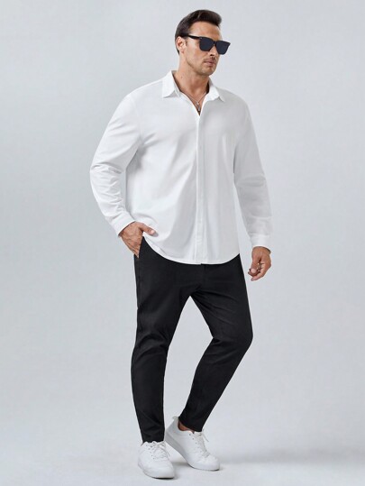 Manfinity VCAY Men Plus Button Through Tee & Pants
