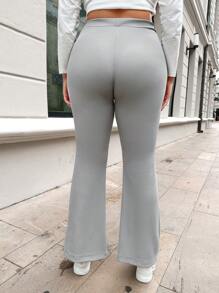 RueChic Plus Flare Leg Pants - Grey - View 2