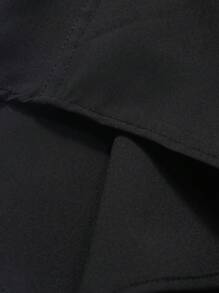 Manfinity Mode Men Solid Button Up Shirt Slim Fit Long Sleeve Plain Dress Shirt, Slim Fit Dress Shirt Men, Fitted Men Shirt, Black Shirt, Men Shirt, For Fall - Black - View 5