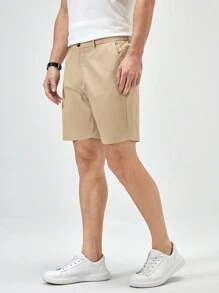 Manfinity VCAY Men Solid Slant Pocket Shorts - Khaki - View 3