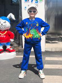 SHEIN Bộ Con Trai - Màu xanh lam - Xem 1