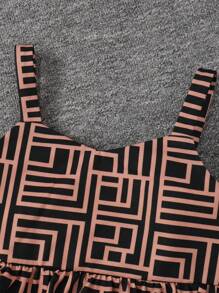 Tween Girl Geo Print Cami Dress & Gigot Sleeve Tee