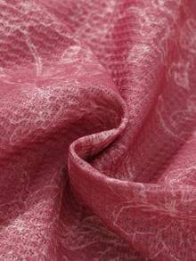 女嬰印花荷葉邊運動衫&喇叭褲 - 酒紅色 - 查看 4