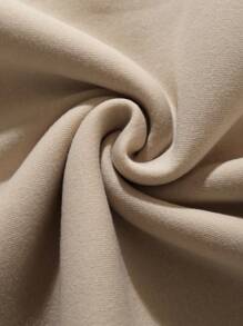 Nam Plus Đồ họa Chữ cái Túi kangaroo Dây rút Lót nhiệt Hoodie - Màu be - Xem 5