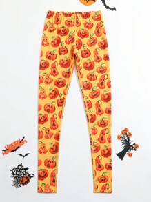 Tween Girl Halloween Print Leggings