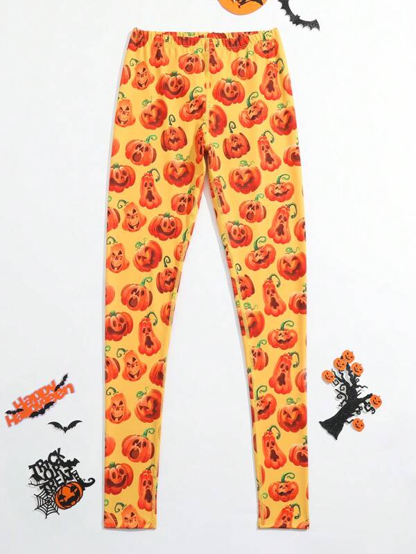 Tween Girl Halloween Print Leggings