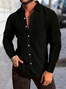 Manfinity Homme 男士襯衫 - 黑色 - 查看 1