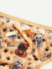 ROMWE Kawaii 萬聖節卡通圖案內衣套裝 - 彩色 - 查看 4