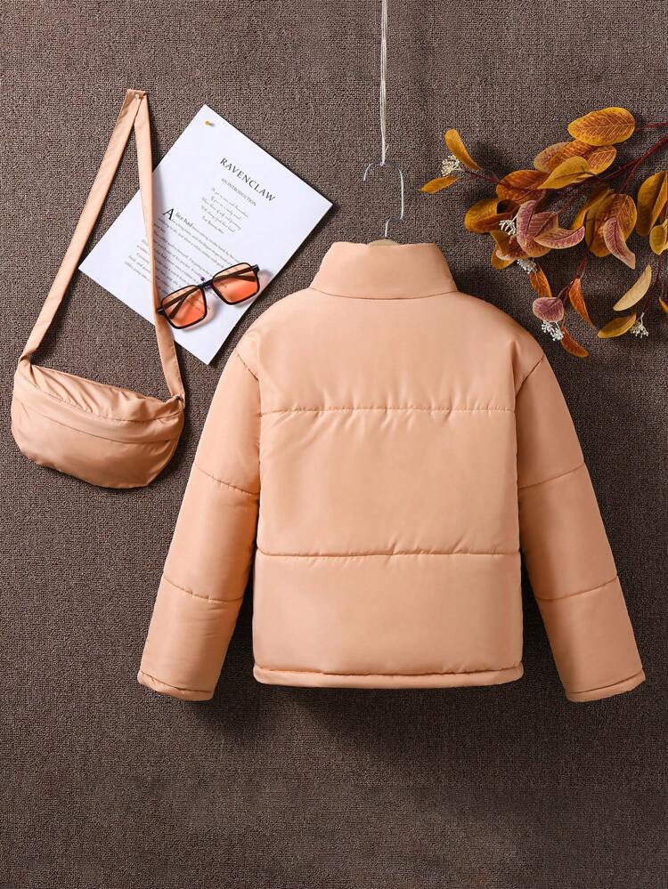Tween Girl 1pc Zipper Front Padded Coat
