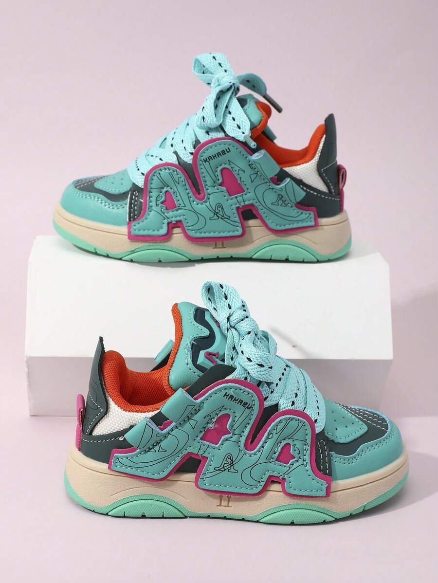 New Graffiti Design Breathable Anti-slip Soft Sole Children's Sneakers For Sports, Skateboarding Or Casual Wear. With Exquisite Lasting Craftsmanship And Foot Support Design. - Olive Green - View 1