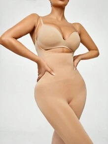 SHAPORA 高腰收復提臀大腿更苗條塑身衣連身褲 - 杏色 - 查看 4