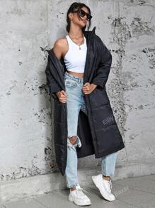 Eilly Bazar Zip Up Hooded Padded Coat For Winter