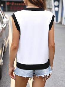 SHEIN Unity Tie Dye Sweater Vest - Multicolor - View 2