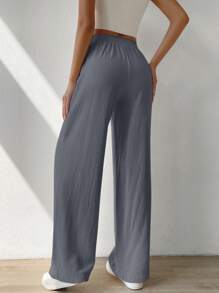 SHEIN EZwear Pantalon Ample Unicolore À Poche