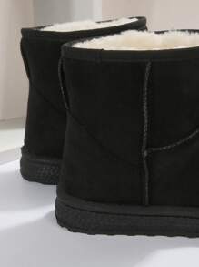 2025Autumn/Winter New Warm Versatile Minimalist Women Snow Boots, Non-Slip Short Shaft Female Boots,Fur Boots - Black - View 8