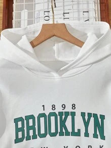 Teen Girls Letter Graphic Hoodie & Sweatpants - Multicolor - View 3