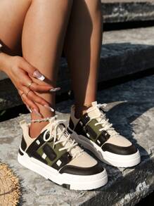 New Arrival Women's Fashionable Round Toe Multicolor Patchwork Casual Sports Shoes