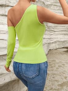 SHEIN Essnce Áo nữ - màu xanh lá - Xem 2