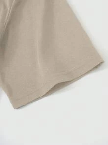 ROMWE MEN Street Life Nam Lá thư Con số & Đồ họa đầu lâu Áo thun - Màu Khaki - Xem 3