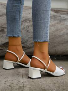 Comfortable Knit Platform Sandals For Outdoor Casual Wear, Summer - White - View 4