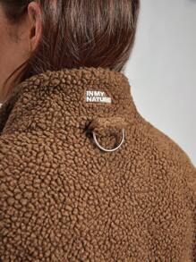 In My Nature 素色拉鏈開襟戶外搖粒絨夾克 - 咖啡棕 - 查看 8