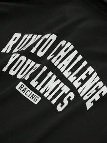 Gym Rark 男士字母圖形運動Polo衫，運動上衣高爾夫球衣 - 黑色 - 查看 5