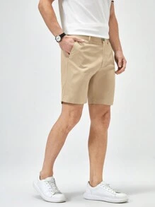 Manfinity VCAY Men Solid Slant Pocket Shorts - Khaki - View 5