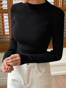 DAZY Suéter de estilo casual de negocios, nueva llegada para otoño, tops de manga larga, ropa de mujer para el otoño - Negro - Ver 1