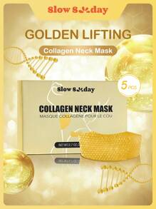 Slow Sunday Collagen Neck Mask, Tightens And Firms, Reduces Neck Wrinkles,K Beauty, For Valentine's Day, Valentines Gift, Valentines Day Gift, Ideal For Party - Golden - View 6