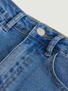 Teen Girl Butterfly Print Jeans - Medium Wash - View 4