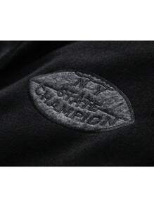 Chaqueta con mangas a rayas y parche de letras para hombre para raves