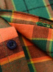 Young Boy Plaid Button Up Shirt - Multicolor - View 4