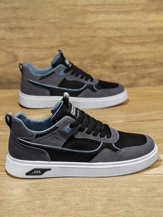 Herrskor Vår och sommar 2023 Nya Andningsbara Sport Skateboardskor Svarta Läderskor Studentskor