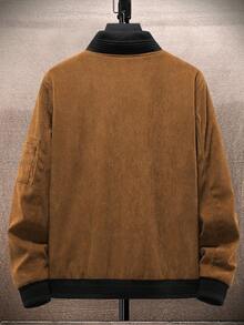 Manfinity Homme Men Zip Up Bomber Jacket Without Tee - Brown - View 9