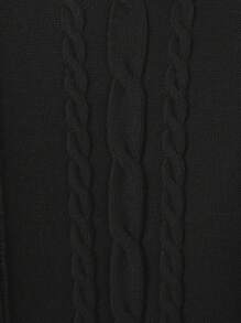 RueChic Teen Girl Solid Cable Knit Sweater - Black - View 3