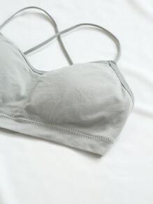 Simple Seamless Bralet - Grey - View 10