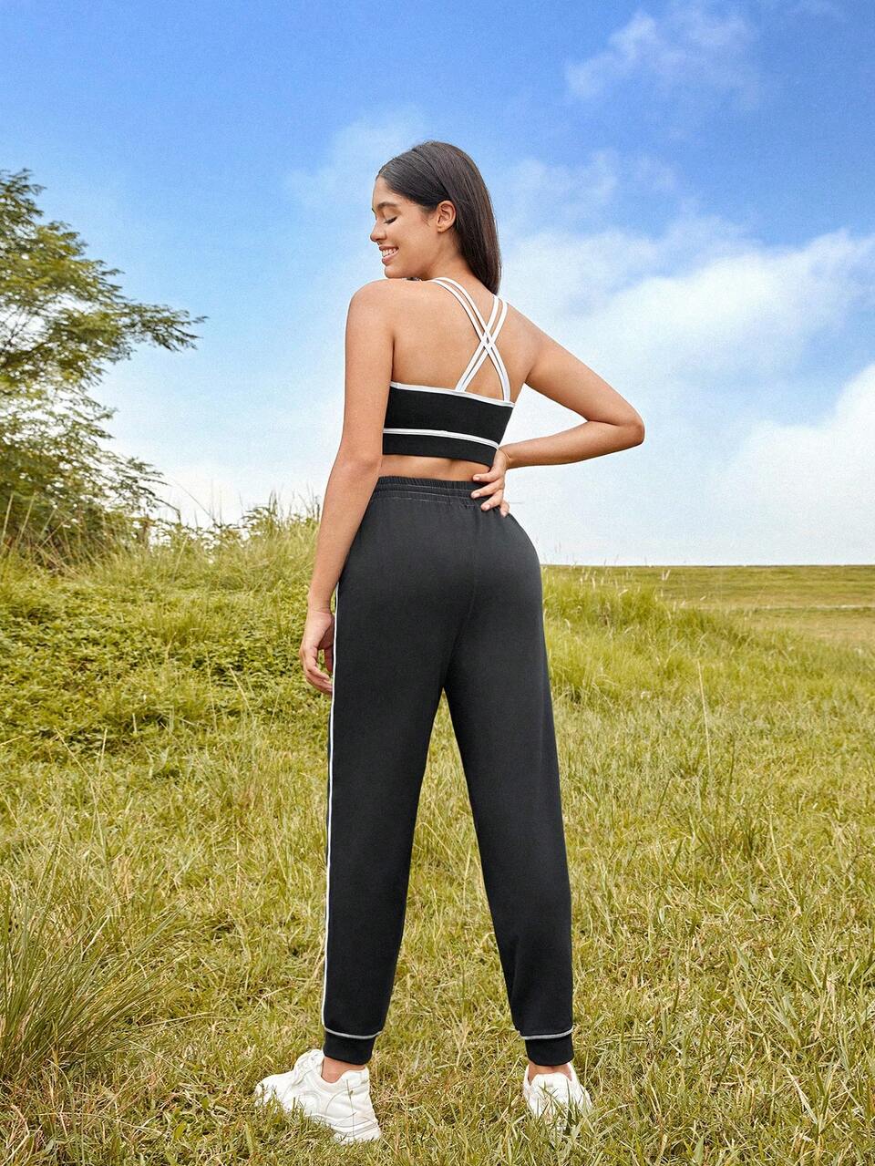 Contrast Binding Sports Set