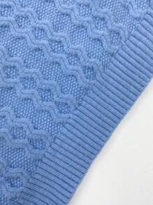 SHEIN Unity Solid Halter Knit Top - Blue - View 8