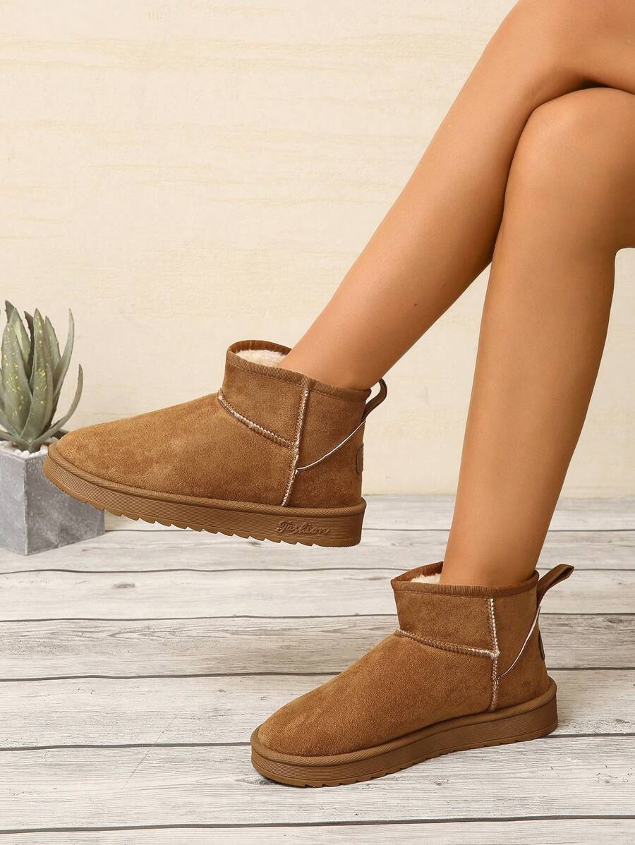Botas de nieve de mujeres de moda & cómodo & cálido - Marrón - Ver 1