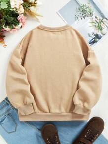 Teen Girl Car & Letter Graphic Thermal Pullover