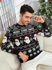 Manfinity VCAY 男士聖誕圖案毛衣 - 彩色 - 查看 1