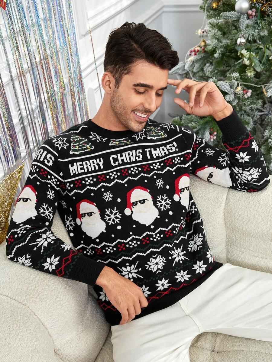 Manfinity VCAY 男士聖誕圖案毛衣 - 彩色 - 查看 1