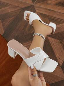 女性高跟涼鞋 - 白色 - 查看 2