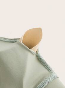 Easithlete Mũi chỉ tương phản Set bộ đồ thể thao - màu xanh lá - Xem 5