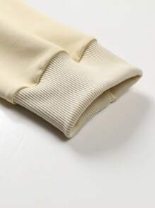 Manfinity Homme Men's Loose Fit Angel & Letter Graphics Zipper Hooded Sweatshirt - Khaki - View 6