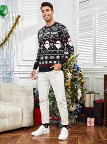 Manfinity VCAY 男士聖誕圖案毛衣 - 彩色 - 查看 6