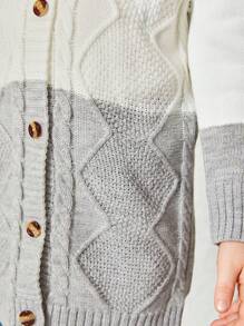 SHEIN 女小童撞色前紐扣開襟衫 - 彩色 - 查看 5