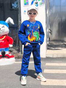 SHEIN Bộ Con Trai - Màu xanh lam - Xem 6