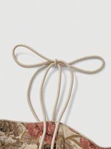 SHEIN MOD Floral Print Lace-Up Shoulders Summer Cami Dress Without Blouse - Multicolor - View 4