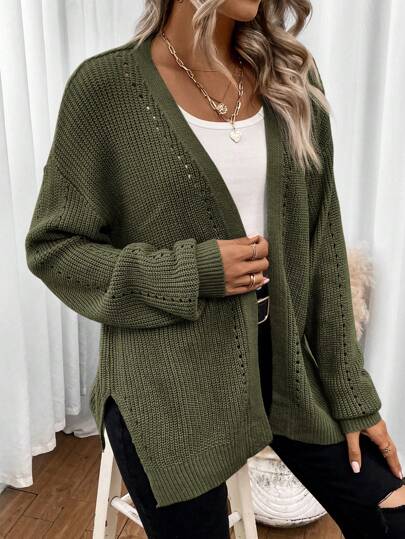 Women's Vintage Corduroy Long Sleeve Shirt Jacket, Women's Spring Autumn Casual Button, Pocket, Drop Shoulder Collar Regular Fit Solid Green Women Coat, Casual Daily Wear, Long Sleeve Top